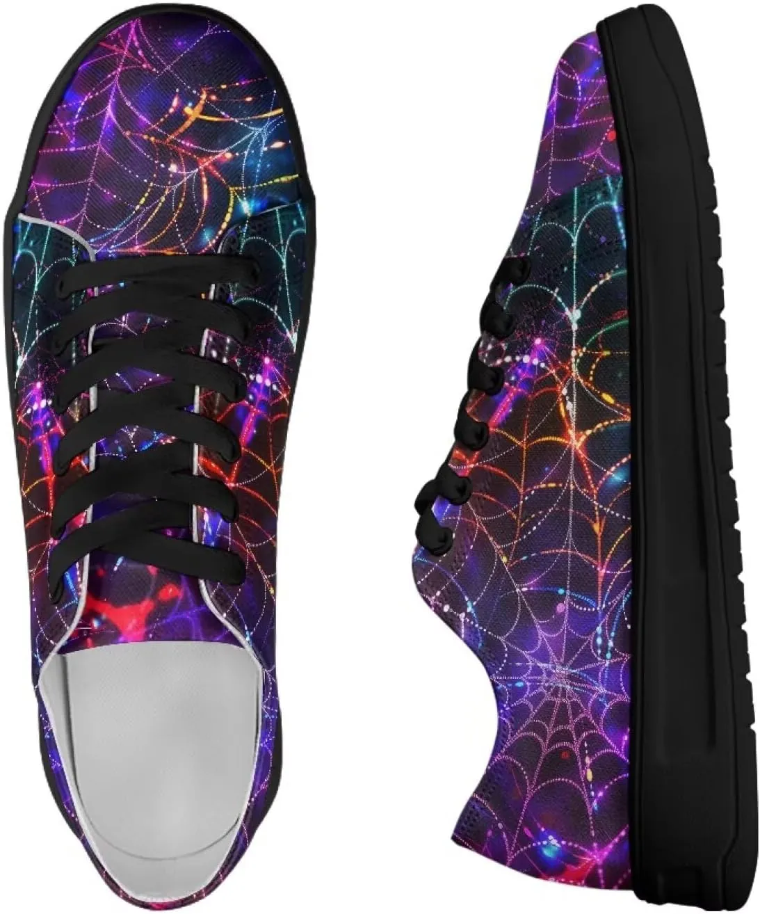 Low-Top Slip Ons Sneakers Canvas Women Black Platform Canvas Shoes Trendy Slip Ons Barefoot Shoes Fit Comfort 5.5-13.5