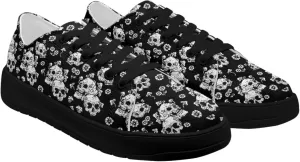 Low-Top Slip Ons Sneakers Canvas Women Black Platform Canvas Shoes Trendy Slip Ons Barefoot Shoes Fit Comfort 5.5-13.5