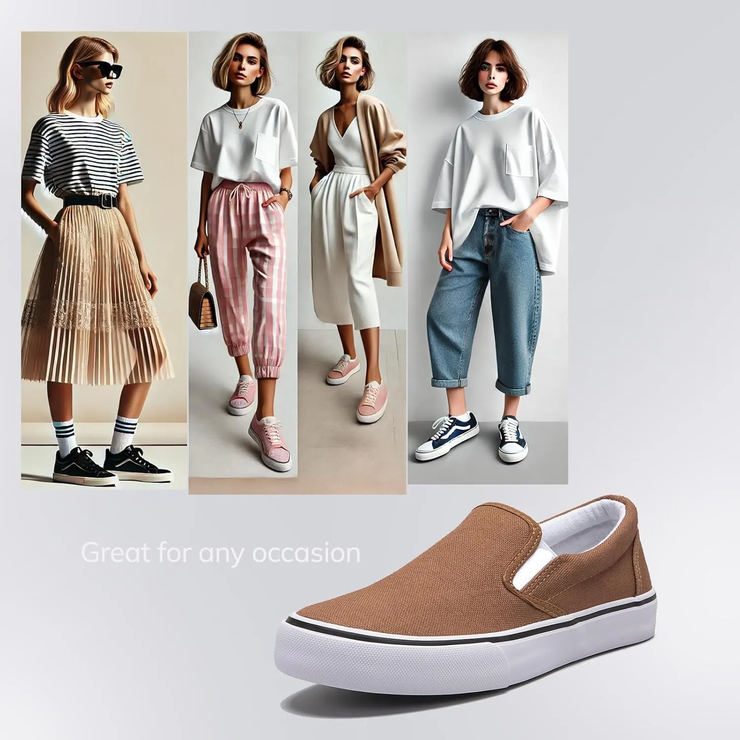 Low-Top Slip Ons Women's Fashion Sneakers Casual Canvas Sneakers for Women Comfortable Flats Breathable Padded Insole Slip on Sneakers Women Low Slip on Shoes