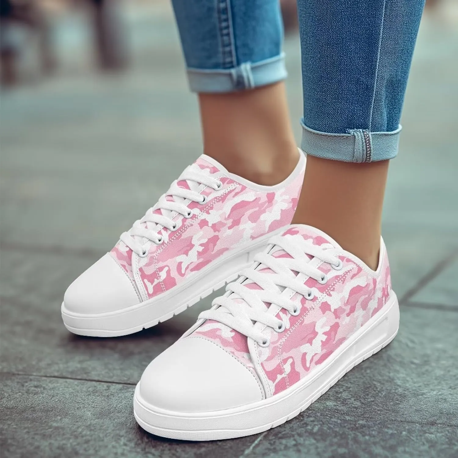 Low Tops Canvas Shoes for Women Girl Classic Lace Up Fashion Sneaker Street Casual Canvas Shoes No Laces 5.5-13.5