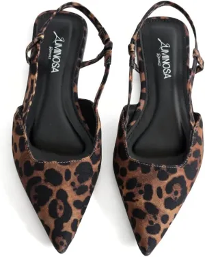 LUMINOSA Women's Elegant Pointed Toe Slingback Flats