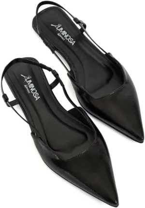 LUMINOSA Women's Elegant Pointed Toe Slingback Flats