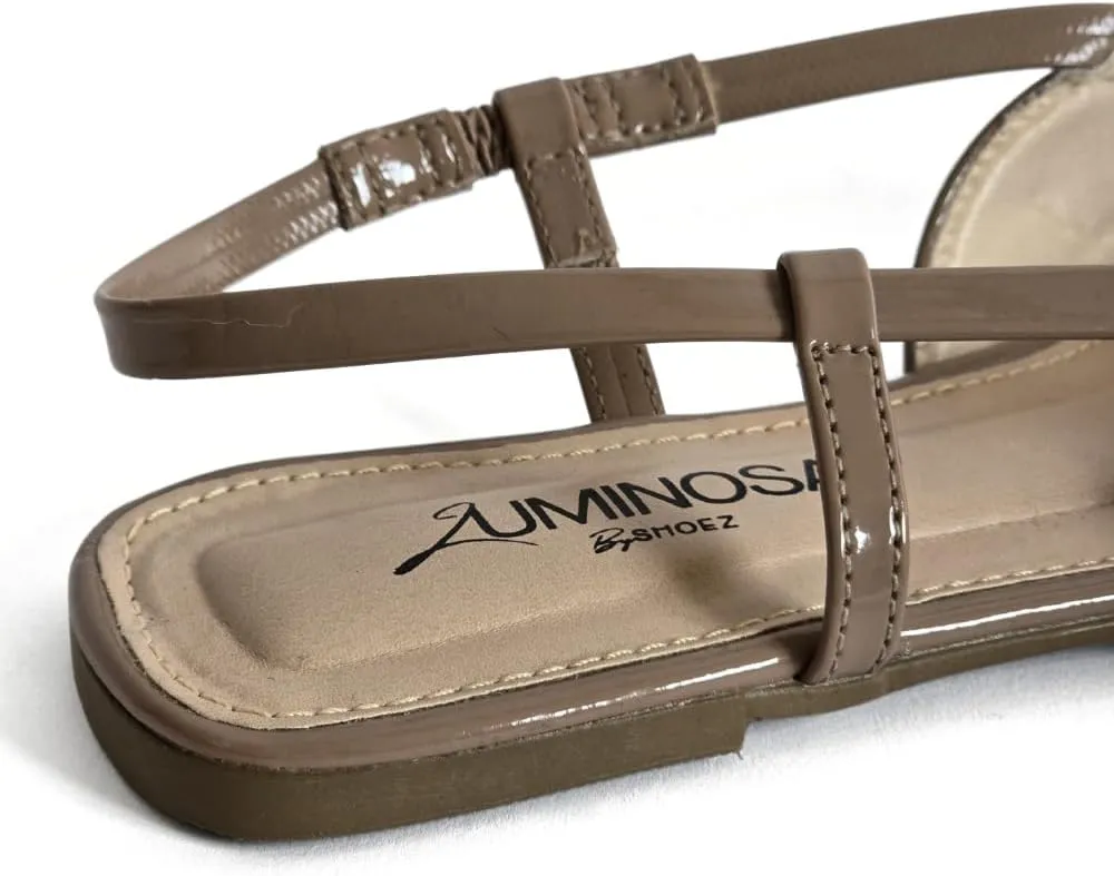 LUMINOSA Women's Elegant Pointed Toe Slingback Flats