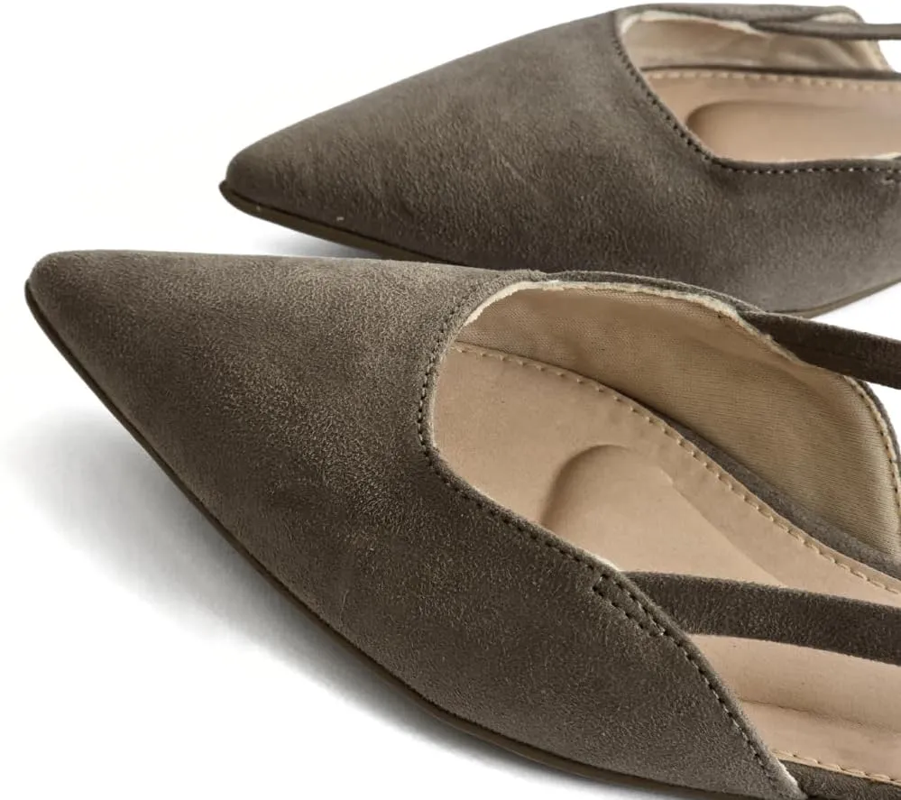 LUMINOSA Women's Elegant Pointed Toe Slingback Flats