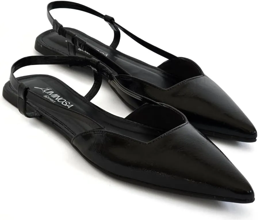LUMINOSA Women's Elegant Pointed Toe Slingback Flats