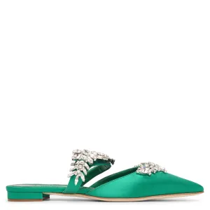 Lurum emerald satin flats