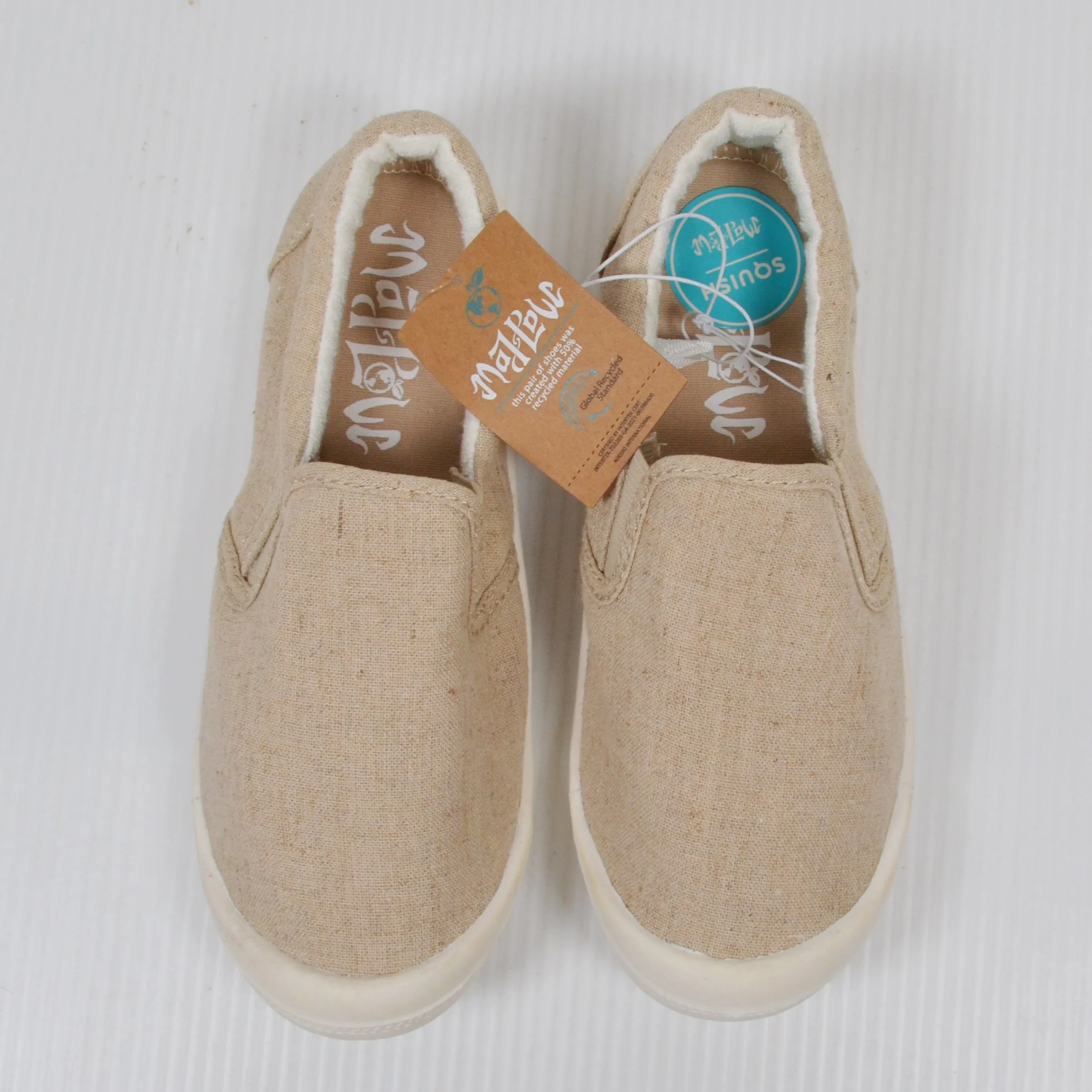 Mad Love Kasandra Womens Canvas Sneakers Slip On Loafers - Beige - Size 5w