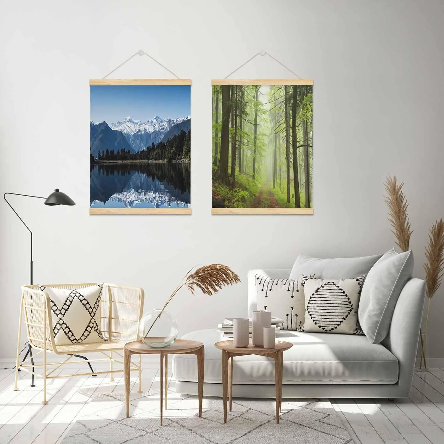Malquwr Trail Poster 16X24 Inch Foggy Spring forest Art Posters for Dorm Home Office Classroom