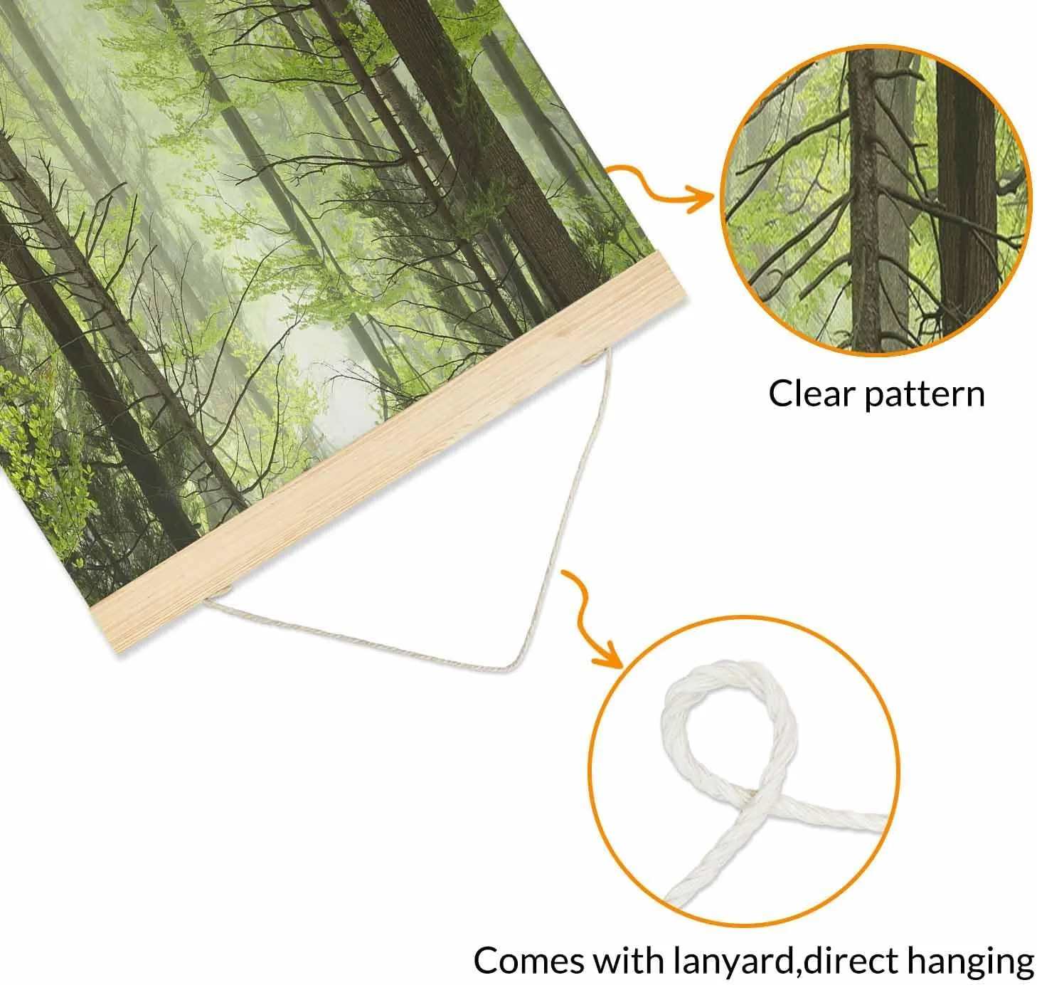 Malquwr Trail Poster 16X24 Inch Foggy Spring forest Art Posters for Dorm Home Office Classroom