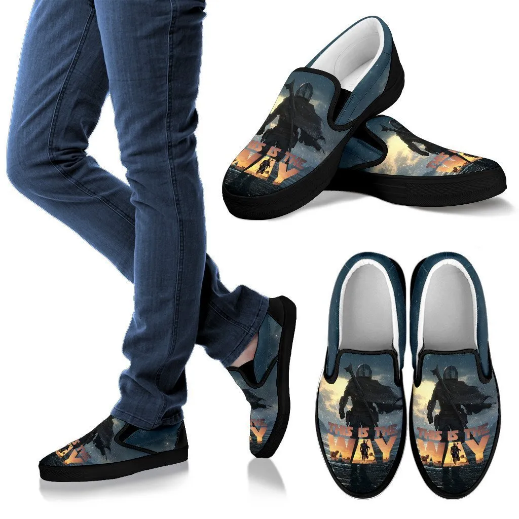 Mandalorian Slip Ons Shoes This Is Way Fan