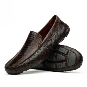 Marco Di Milano Alba in Kango Tabac Ostrich & Lizard Driving Loafer