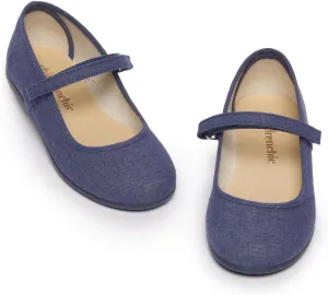 Mary Jane Shoes for Girls – Classic & Comfortable Dress Shoes for Toddlers & Kids – Perfect Flats for School, Play, and Special Occasions (Canvas)