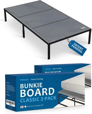Meliusly Premium 10mm Bunkie Board Twin 2-Pack (38x75'') Patent Pending Low Profile Bed Board Design - Breathable, Noise Minimizing, Moisture Resistant Bunkieboards, Low Profile Bed Support