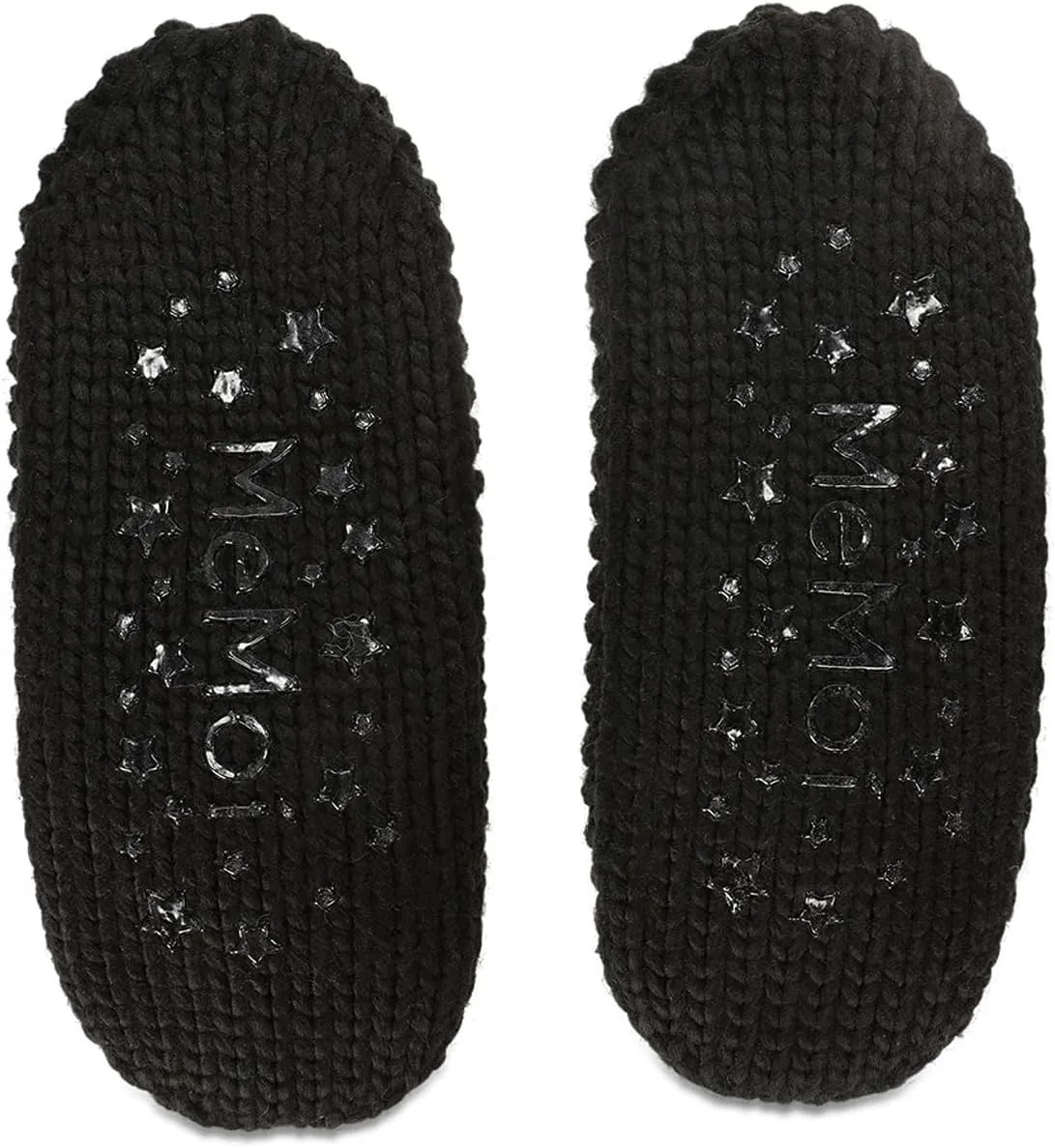 MeMoi Women's Pompom Recycled Knit Sherpa Lined Slippers