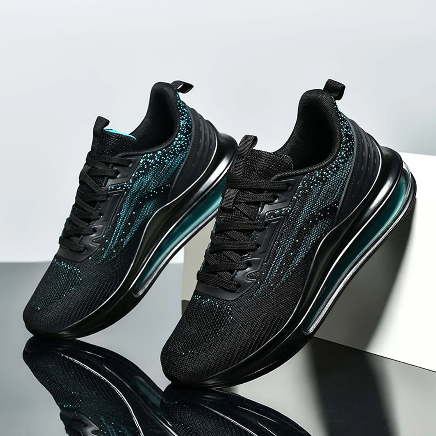 Men's Air Cushioned Athletic Shoes Breathable Mesh Running Shoes Non-Slip Rebound Casual Walking Shoes Arch Support Road Running Shoes Men's Shoes Size Large 6-14 US Size