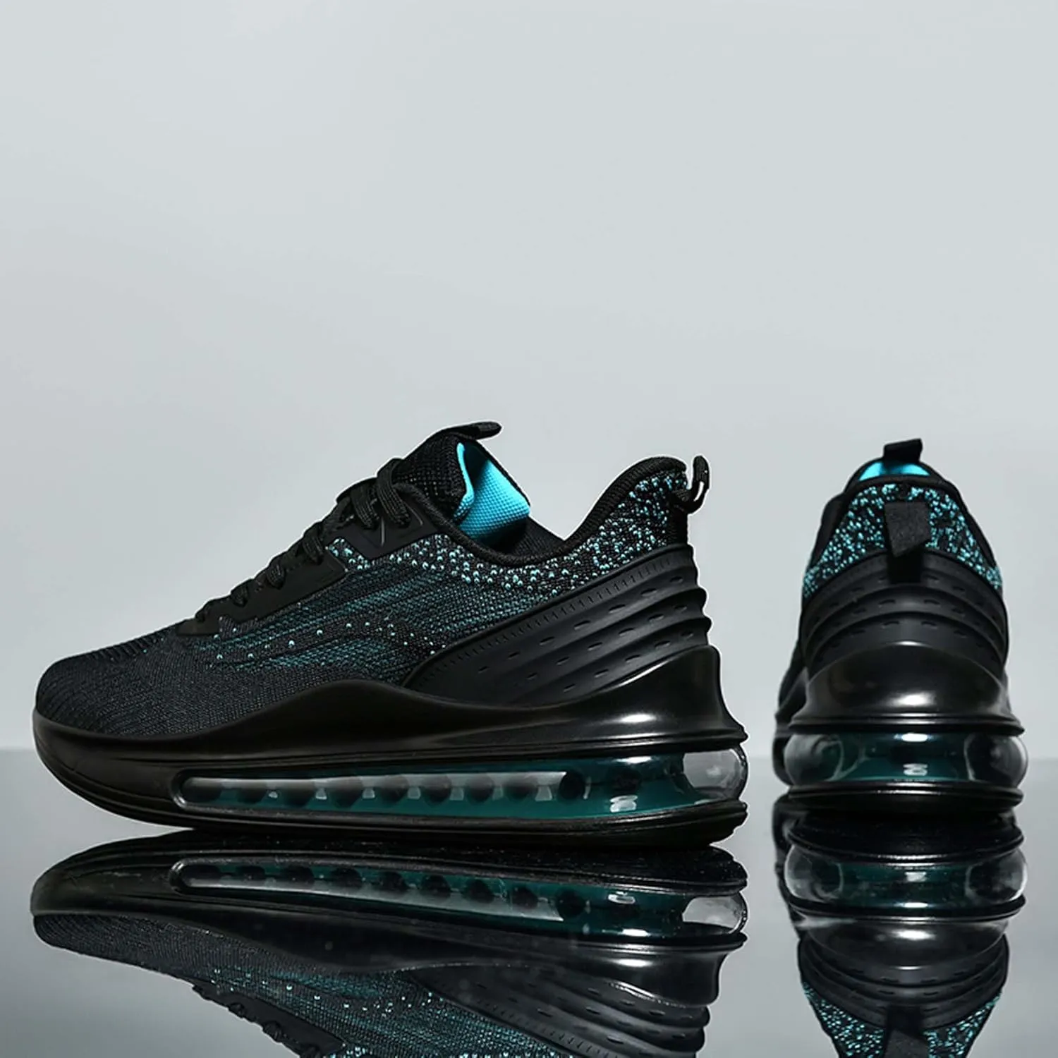 Men's Air Cushioned Athletic Shoes Breathable Mesh Running Shoes Non-Slip Rebound Casual Walking Shoes Arch Support Road Running Shoes Men's Shoes Size Large 6-14 US Size