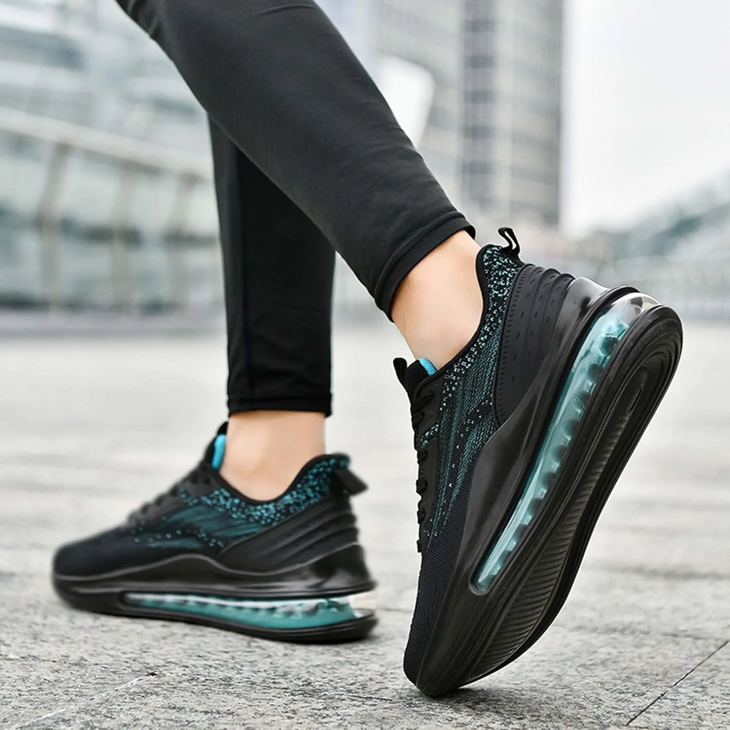 Men's Air Cushioned Athletic Shoes Breathable Mesh Running Shoes Non-Slip Rebound Casual Walking Shoes Arch Support Road Running Shoes Men's Shoes Size Large 6-14 US Size