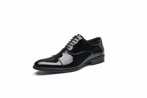 Men's Business Lace-Up Patent Leather Oxford Shoes