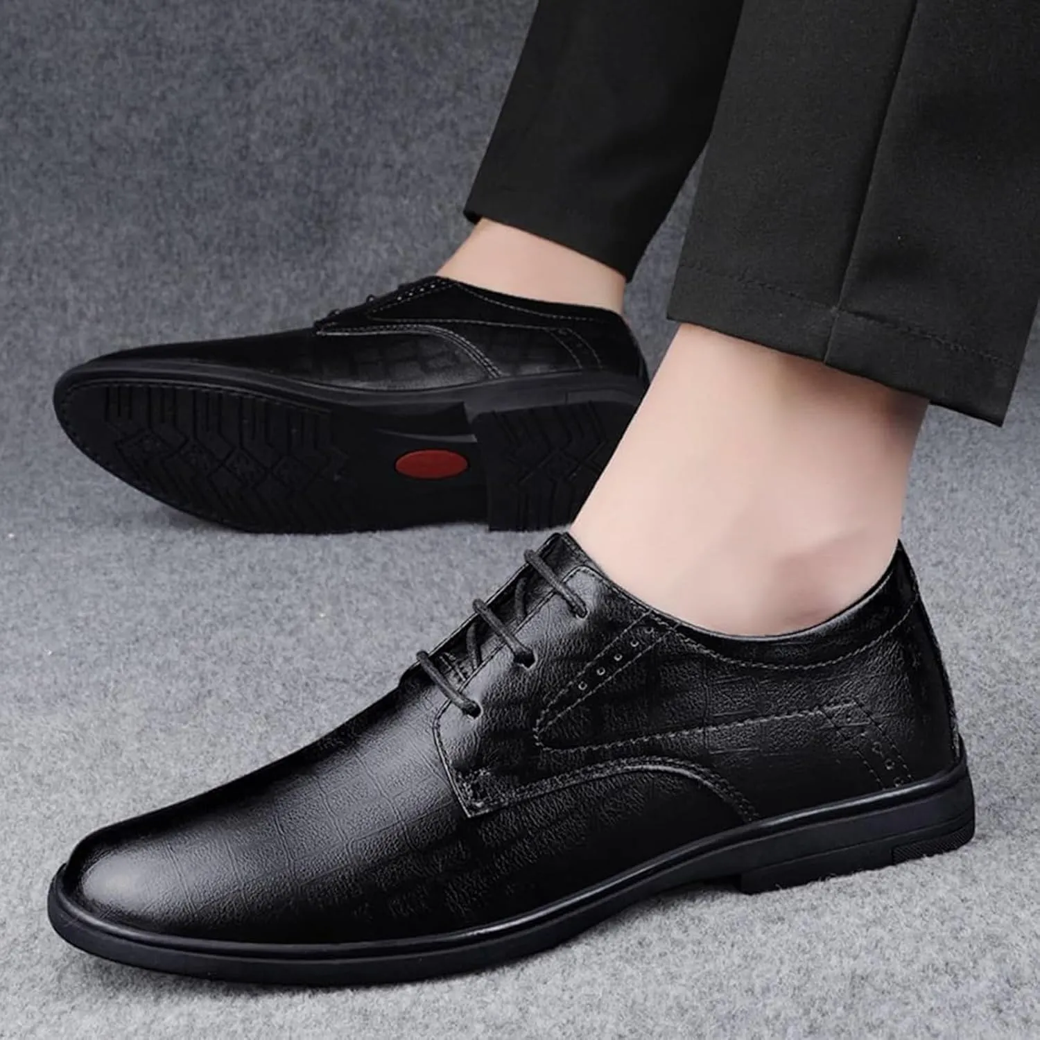 Mens Classic Formal Oxford Shoes, Patent Leather Tuxedo Wedding Business Dress Shoes Pointed Toe Stylish Comfortable Elegant Slip On Non Slip Party Leather