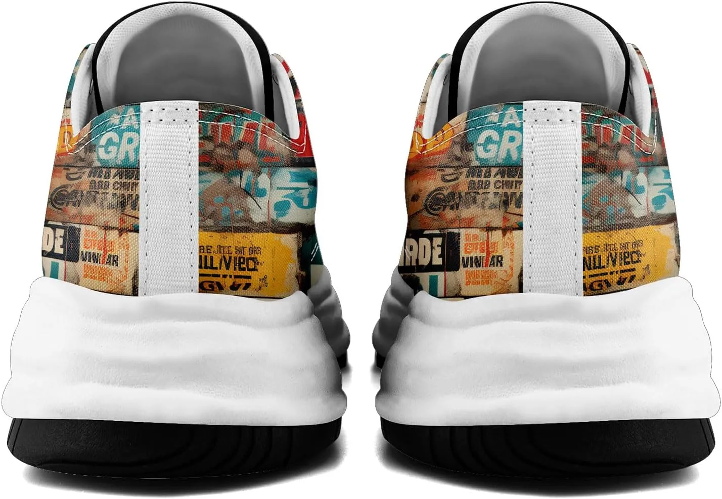 Mens Graffiti Canvas Sneakers Colorful Casual Low Top Lace-Up Canvas Shoes for Women Abstract Street Art Design