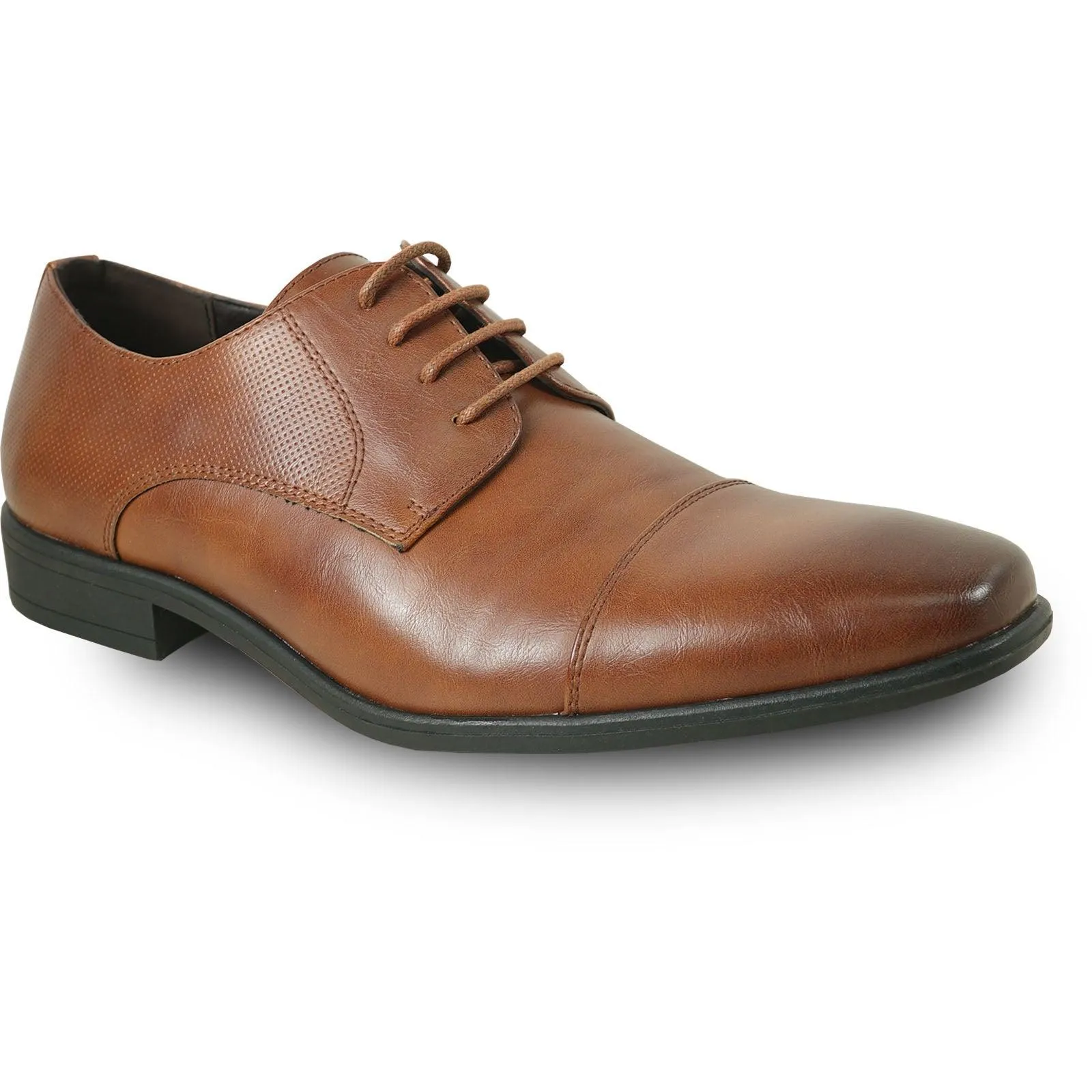 Men's "Bravo" Cognac Cap Toe Oxford - Elegant Lace-Up Dress Shoes