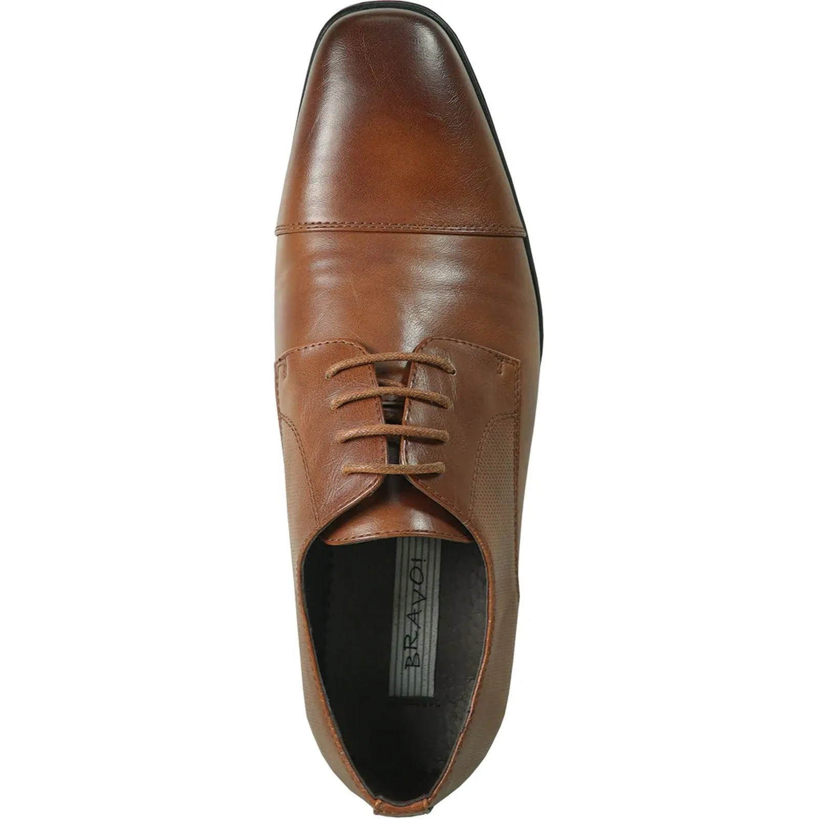 Men's "Bravo" Cognac Cap Toe Oxford - Elegant Lace-Up Dress Shoes