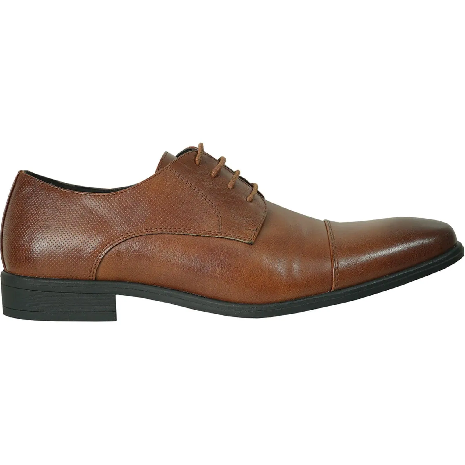 Men's "Bravo" Cognac Cap Toe Oxford - Elegant Lace-Up Dress Shoes