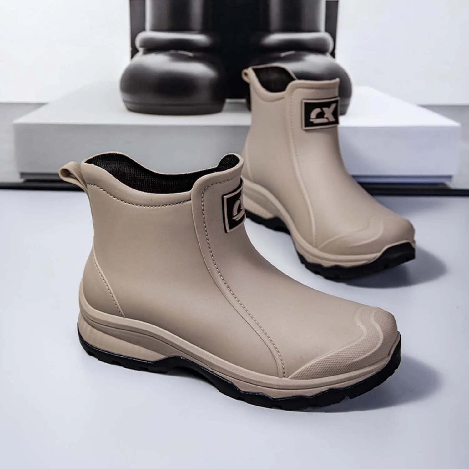 Men's Rain Shoes for Outdoor Activities Comfortable Slip Rubber Boots Ideal for Gardening Fishing Hiking and