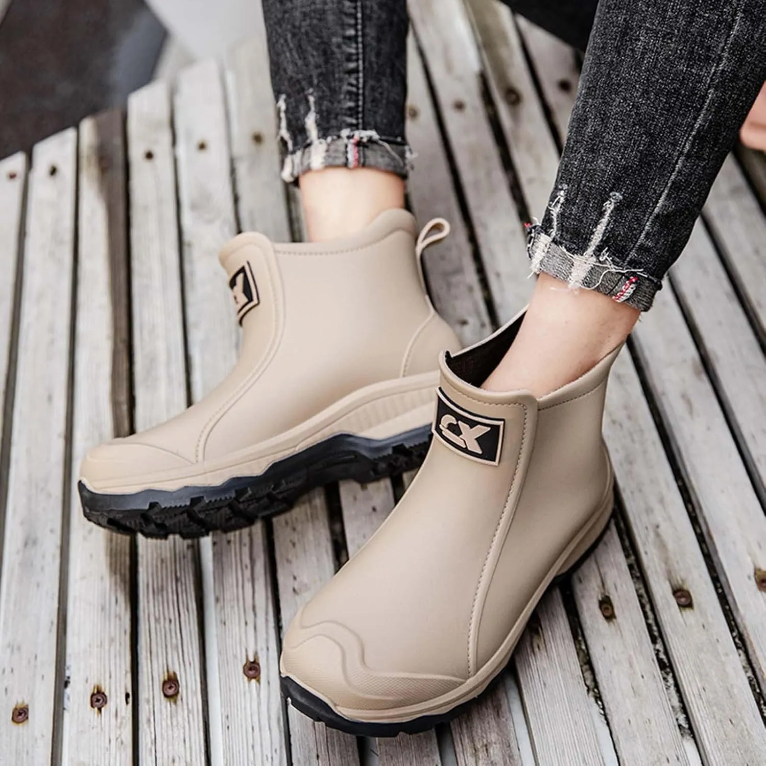 Men's Rain Shoes for Outdoor Activities Comfortable Slip Rubber Boots Ideal for Gardening Fishing Hiking and