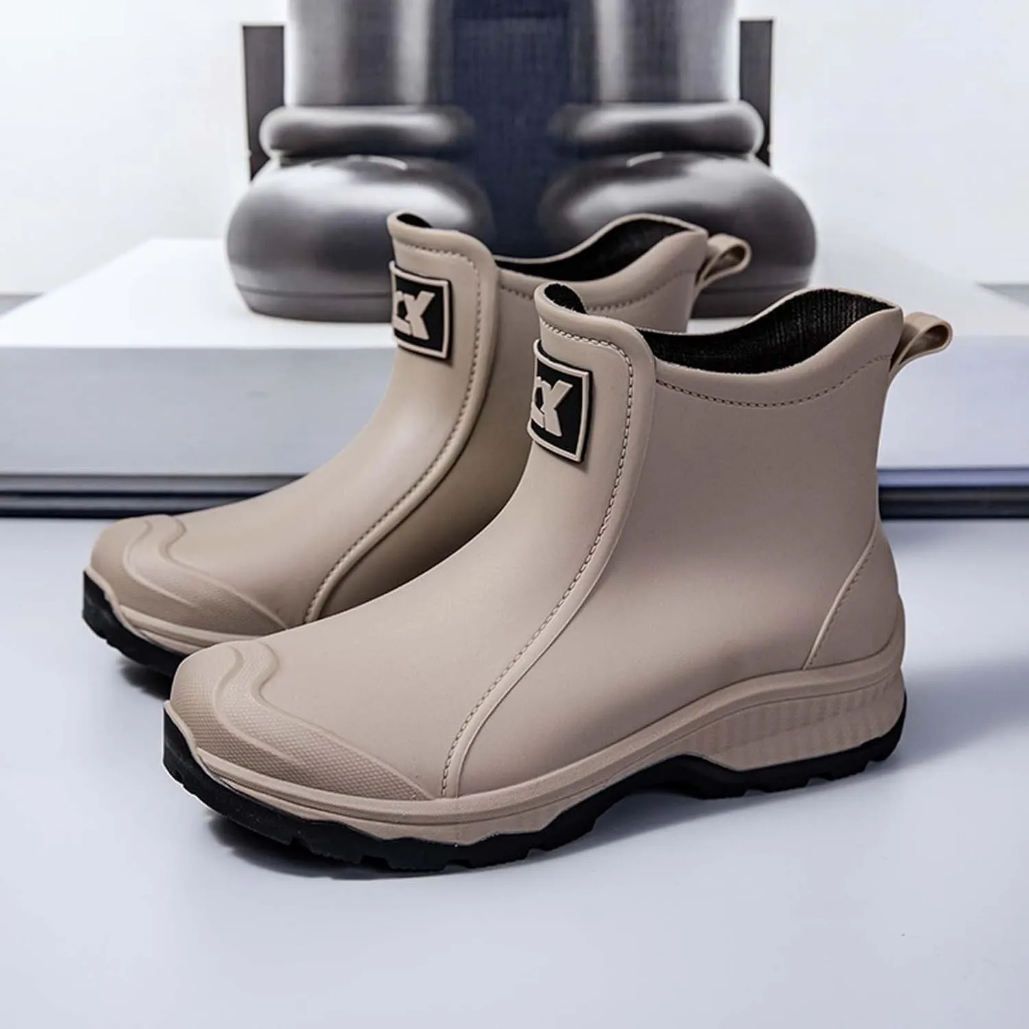 Men's Rain Shoes for Outdoor Activities Comfortable Slip Rubber Boots Ideal for Gardening Fishing Hiking and