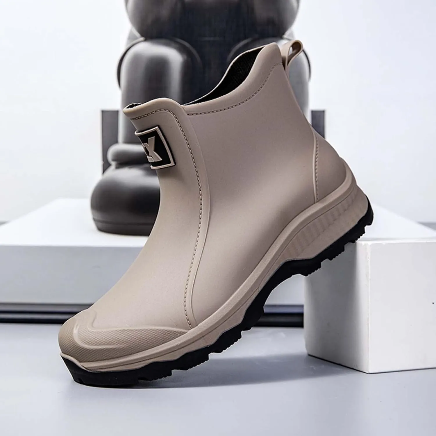 Men's Rain Shoes for Outdoor Activities Comfortable Slip Rubber Boots Ideal for Gardening Fishing Hiking and