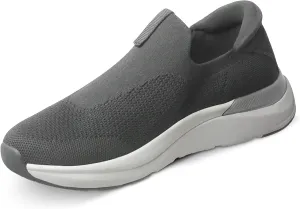 Mens Slip On Walking Shoes Running Tennis Shoes for Athletic Workout Gym Casual Non Slip Training Sneakers Breathable Knit Upper Indoor Outdoor