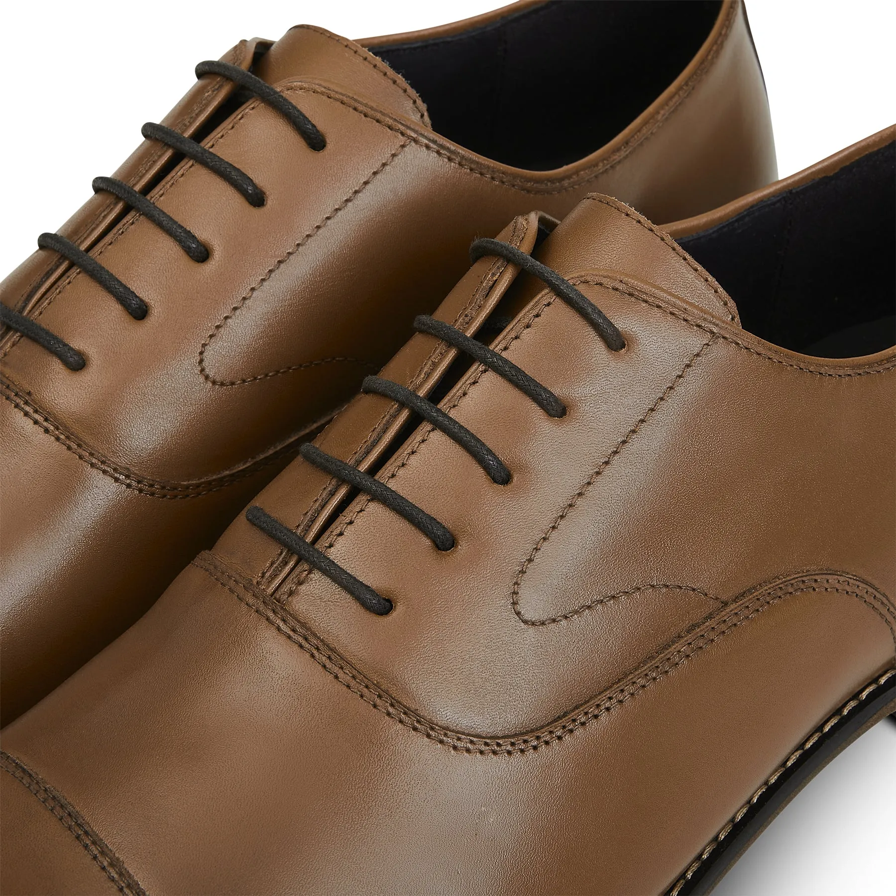 Men's Tan Leather Oxford Shoes - Reynolds