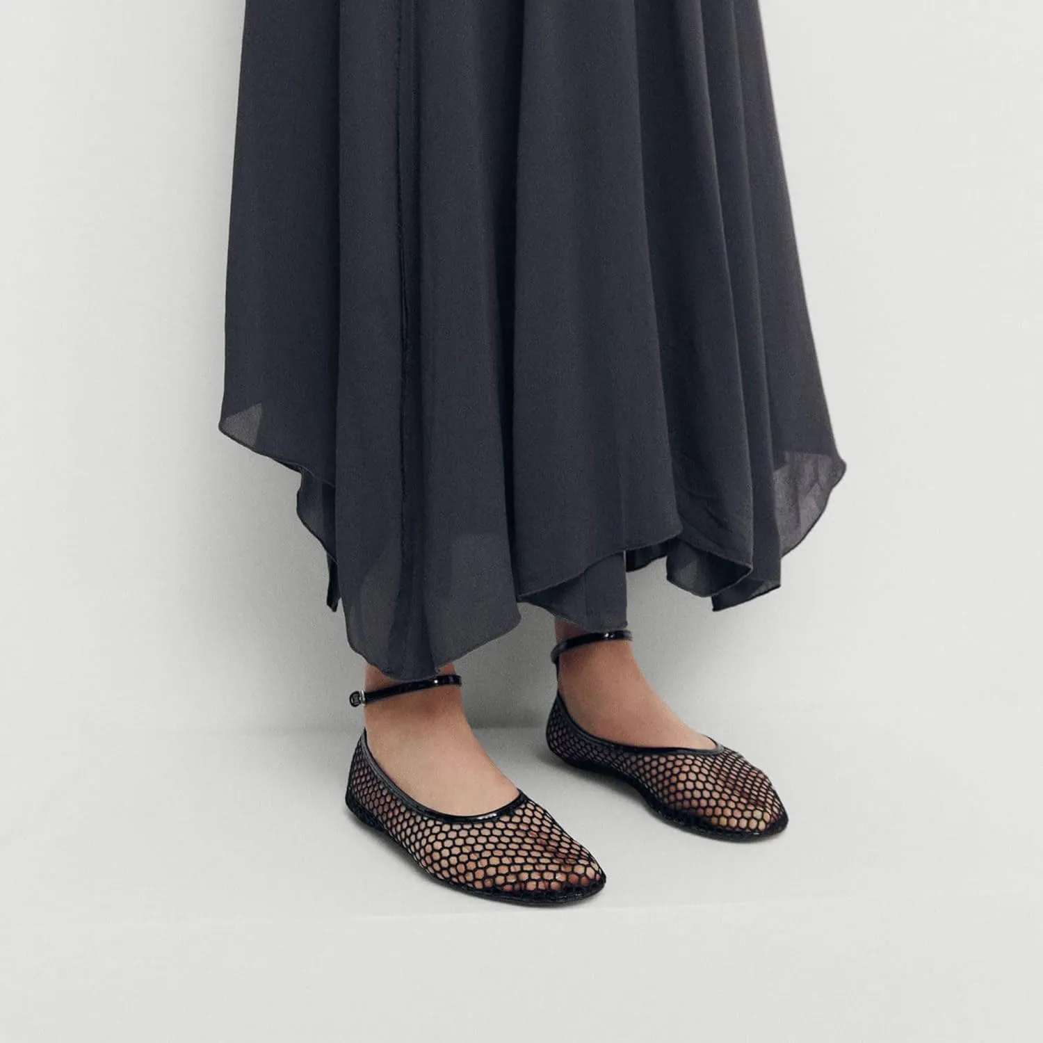 Mesh Ankle Strap Flats for Women Round Toe Ballet Flats Shoes,Casual Mary Jane Flats Comfortable Daily Dress Shoes