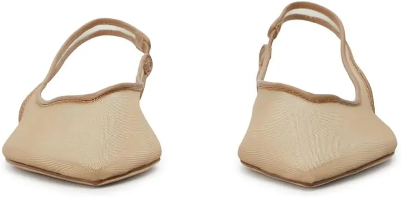 Mesh Slingback Ballet Flats Shoes for Women Pointed Toe Slip On Low Heels Casual Work Comfortable Soft