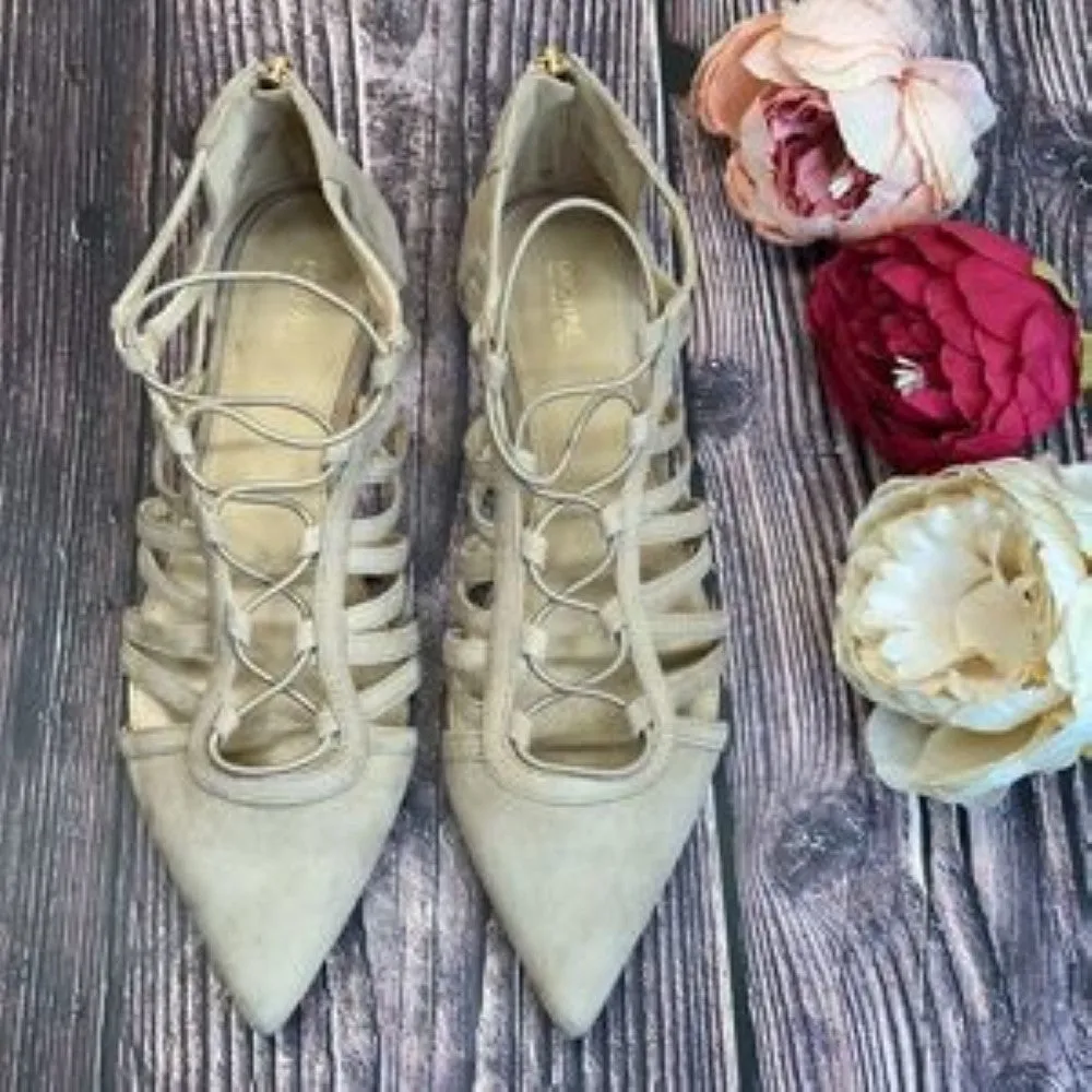 Michael Kors Dark Khaki Suede Clarissa Flat 8.5M