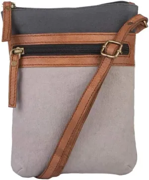 Mona B. Recycled Upcycled Canvas Isla and Ava with Vegan Leather Trim MD-5701 (Ava Slate-Crossbody)
