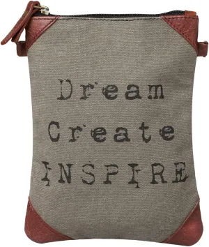 Mona B. Vintage Recycled Upcycled Canvas Dream Create Conserve Collection with Vegan Leather Trim (Dream Create Inspire) (Crossbody)