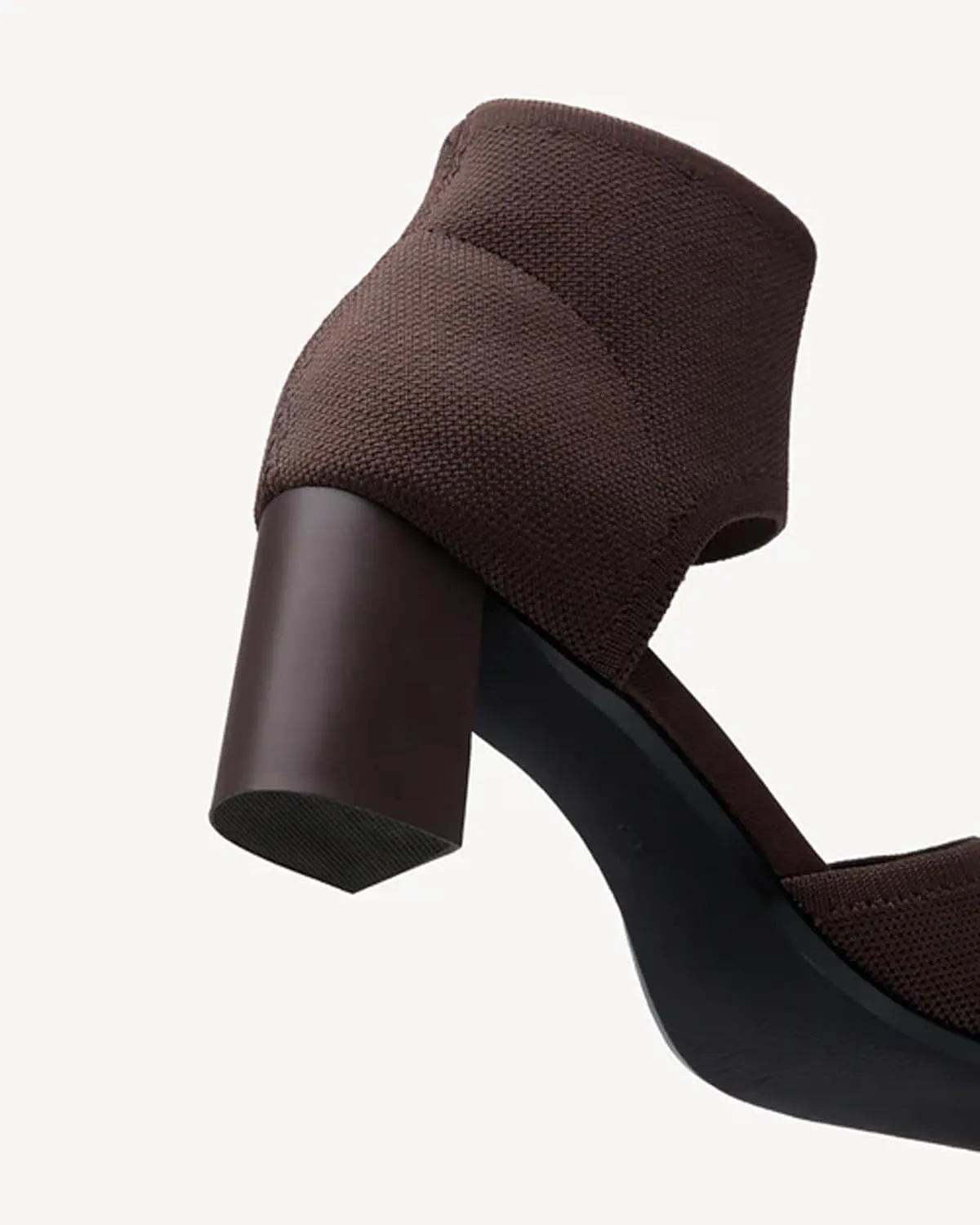 MOUSSE FIT Women's Knit Block Heel Sandals - 2.5 Inch Knit Chunky Block Heels, Non-Slip Rubber Sole Wedding & Party Shoes with Breathable Design