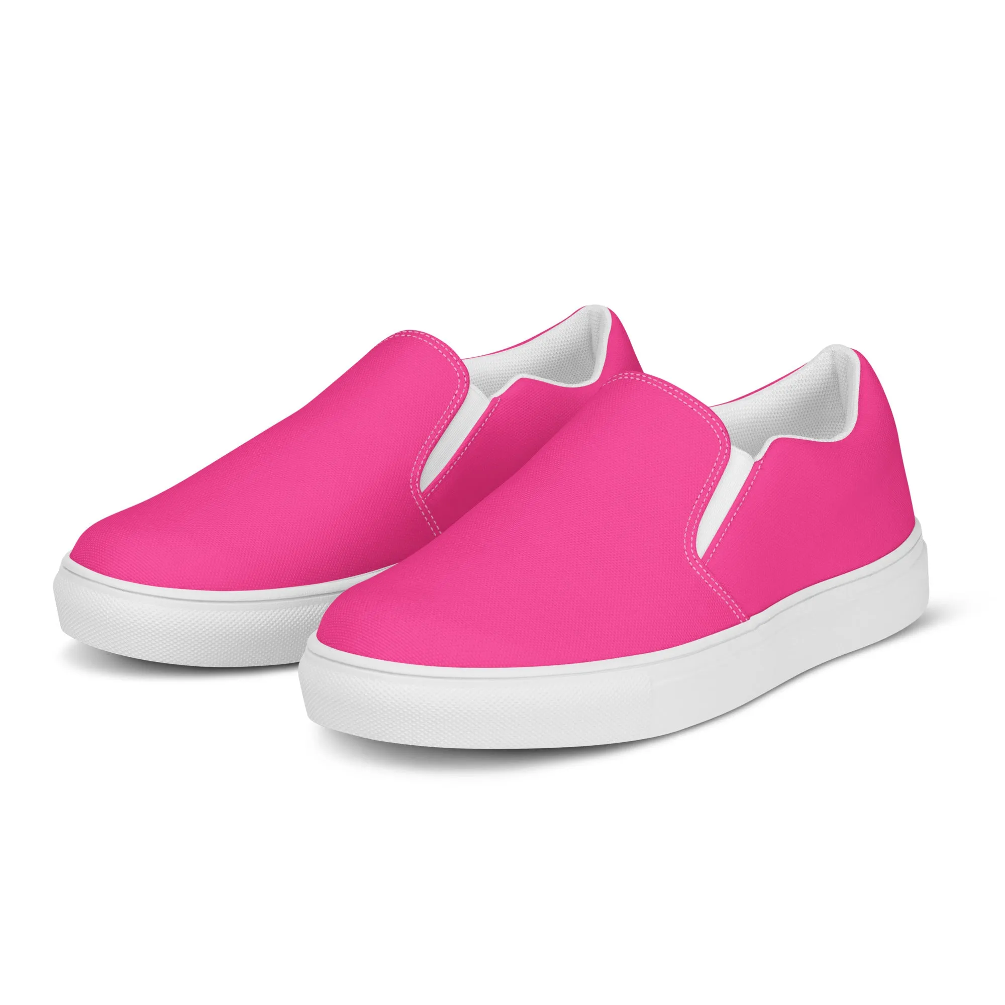 Neon Pink Women’s Slip-on Canvas Shoes