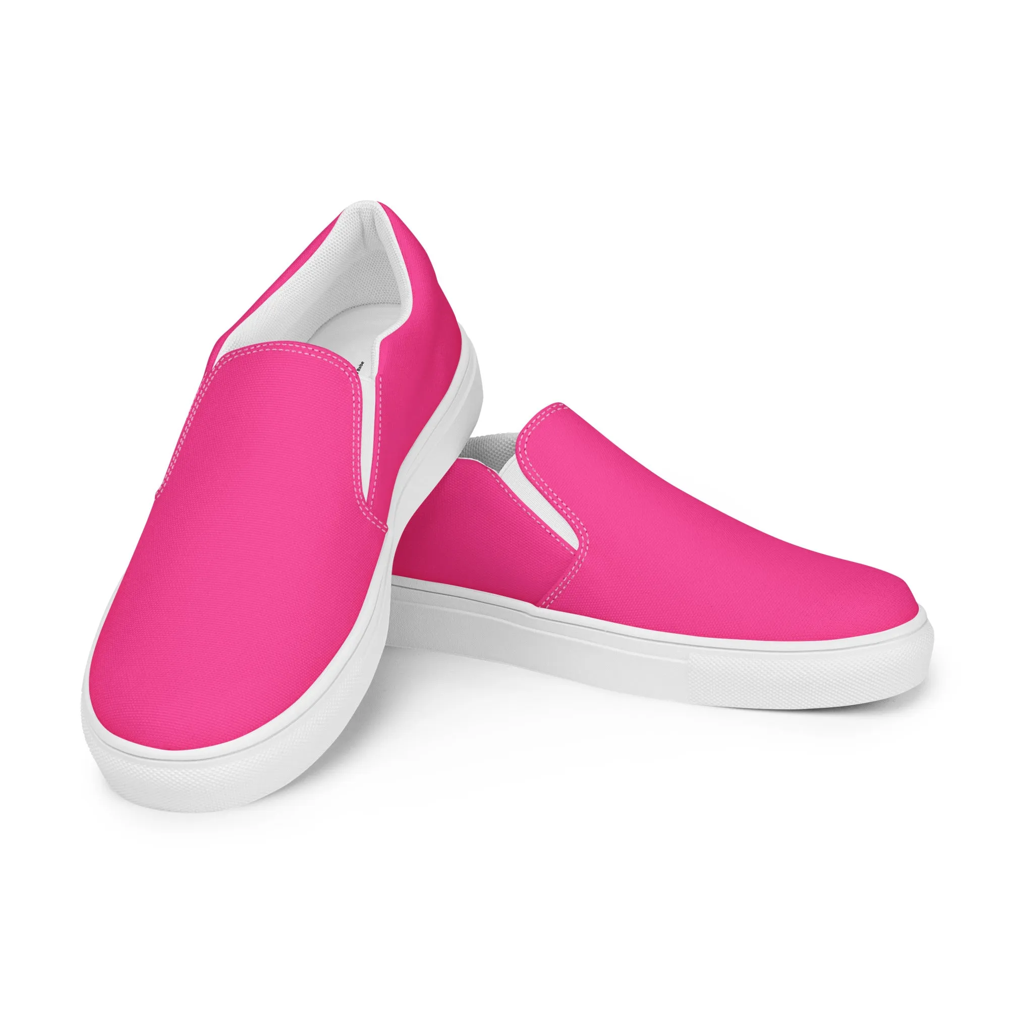 Neon Pink Women’s Slip-on Canvas Shoes
