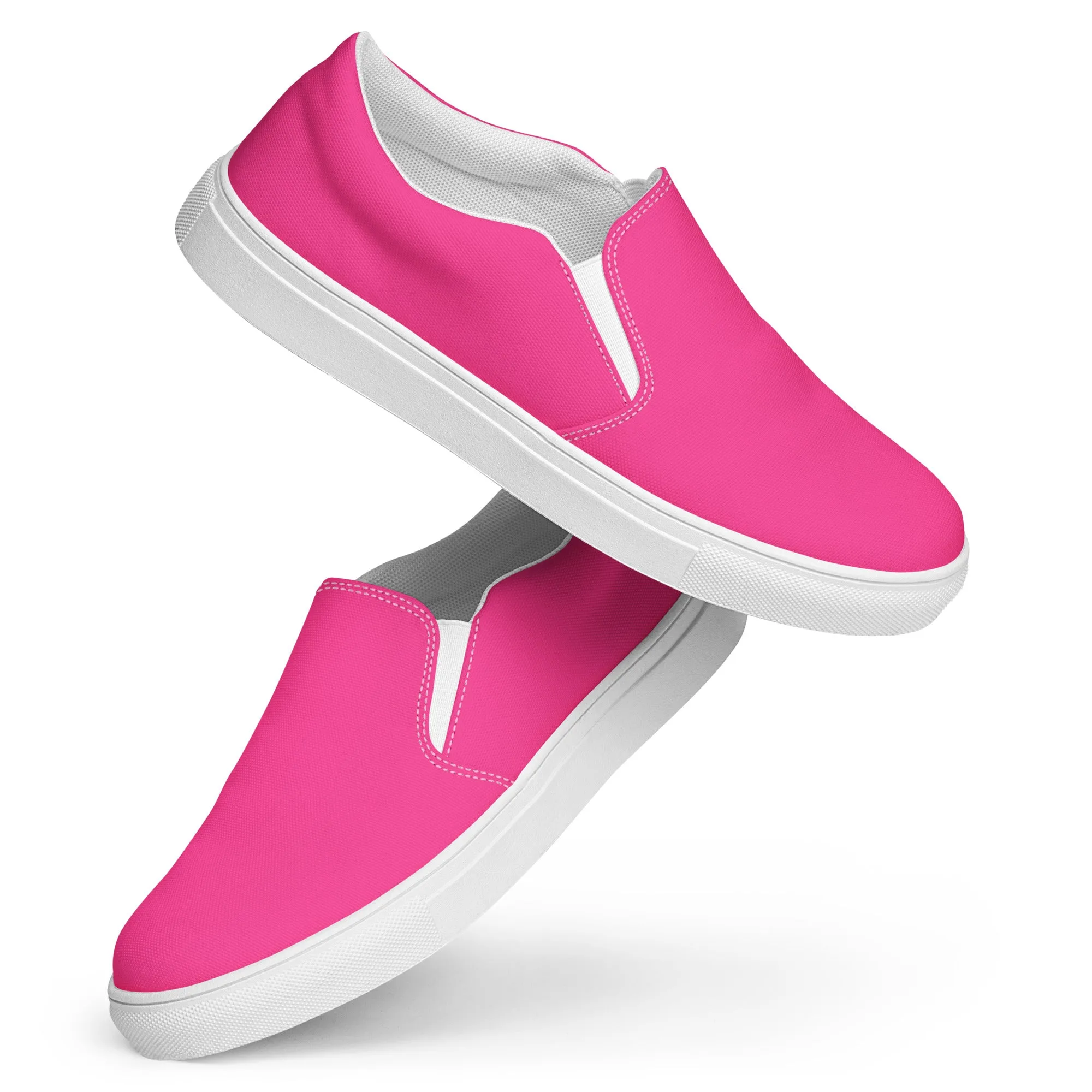 Neon Pink Women’s Slip-on Canvas Shoes