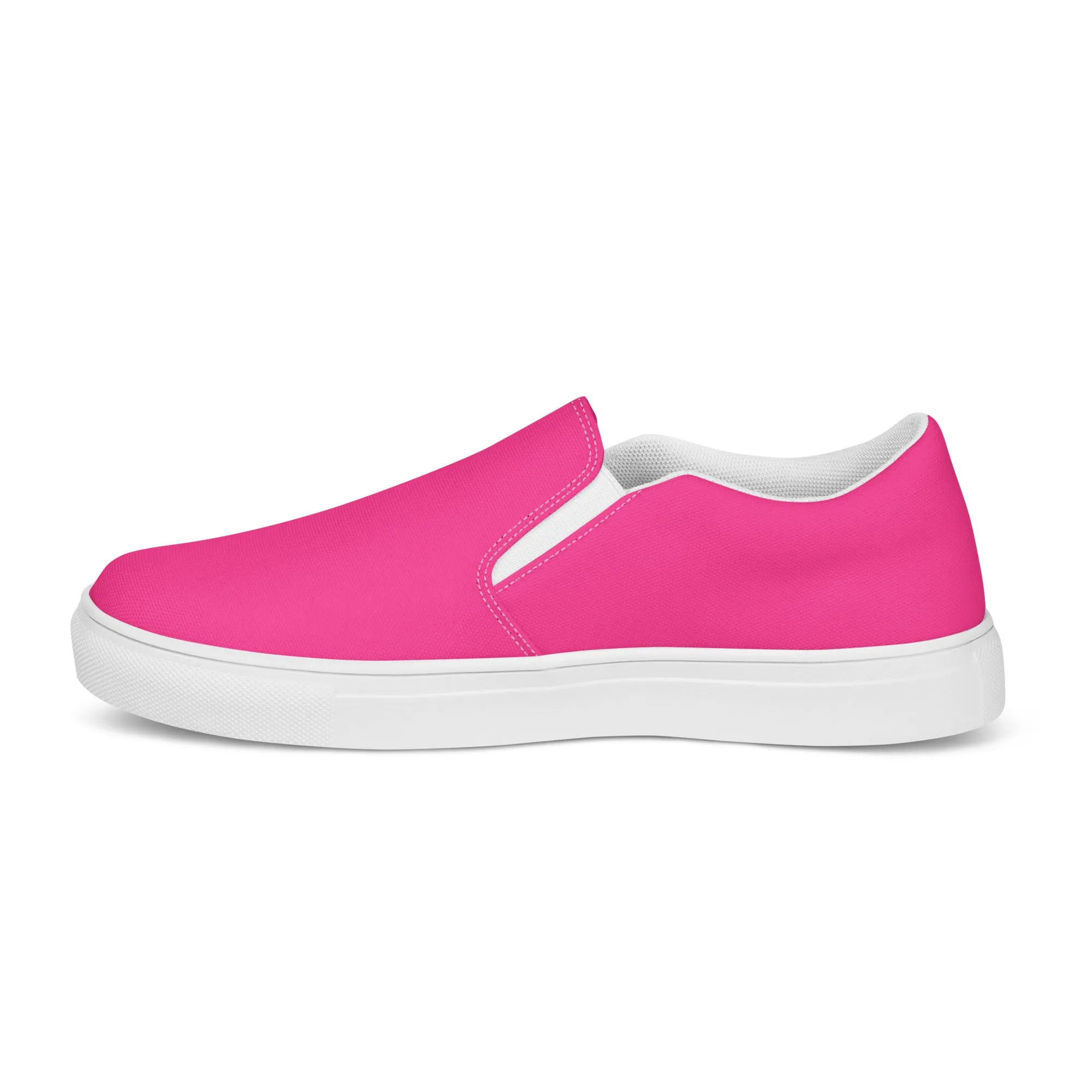 Neon Pink Women’s Slip-on Canvas Shoes