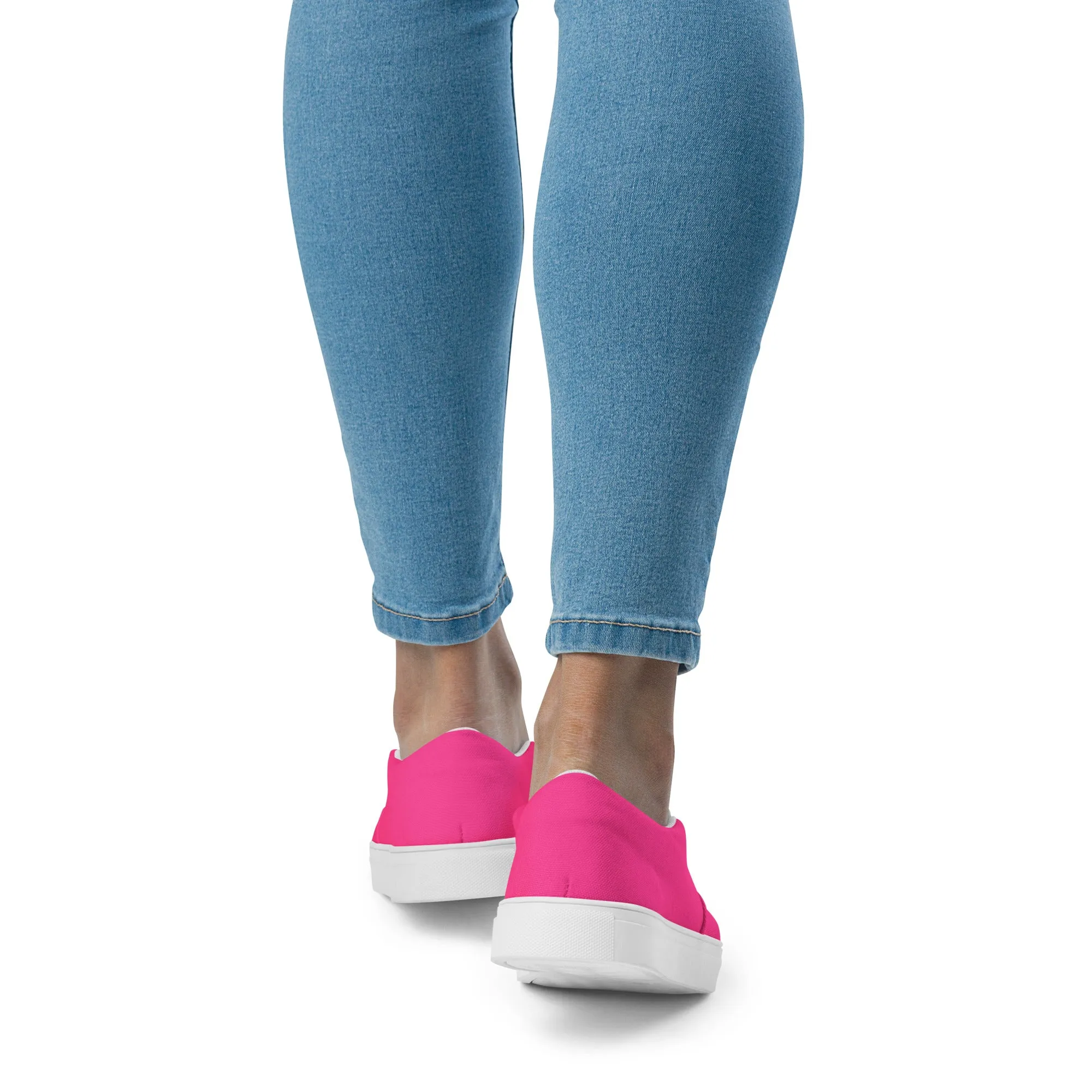 Neon Pink Women’s Slip-on Canvas Shoes