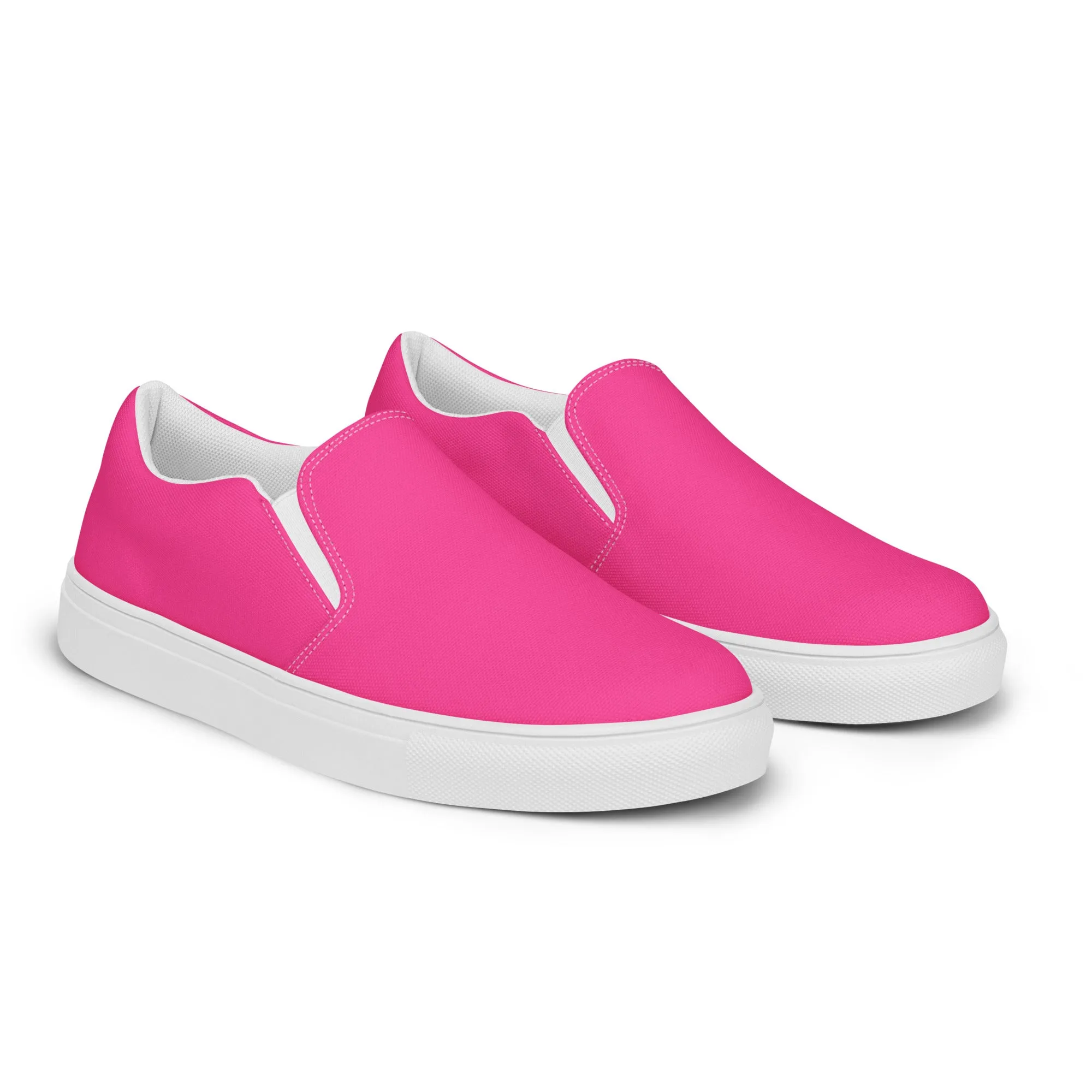 Neon Pink Women’s Slip-on Canvas Shoes