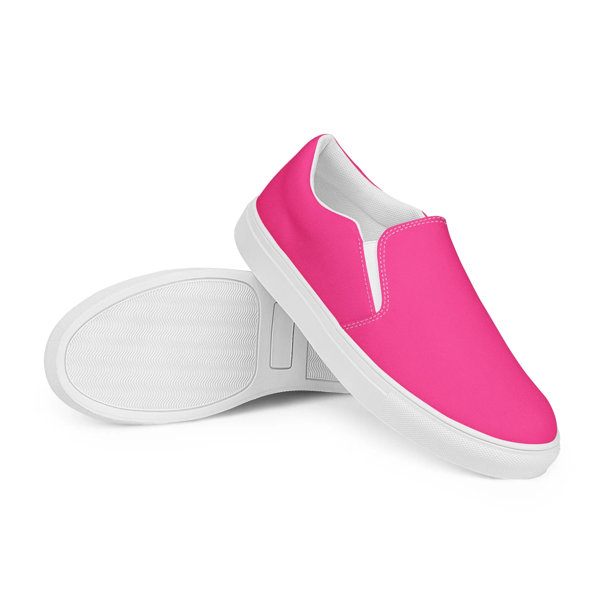 Neon Pink Women’s Slip-on Canvas Shoes