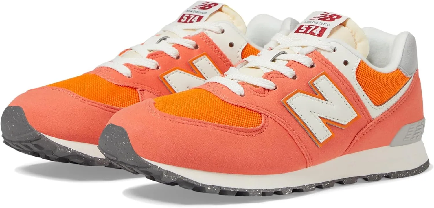 New Balance 574 V1 70s Racing Lace-Up Sneaker, Gulf Red/White, 4.5 US Unisex Big Kid