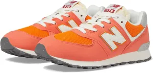 New Balance 574 V1 70s Racing Lace-Up Sneaker, Gulf Red/White, 4.5 US Unisex Big Kid