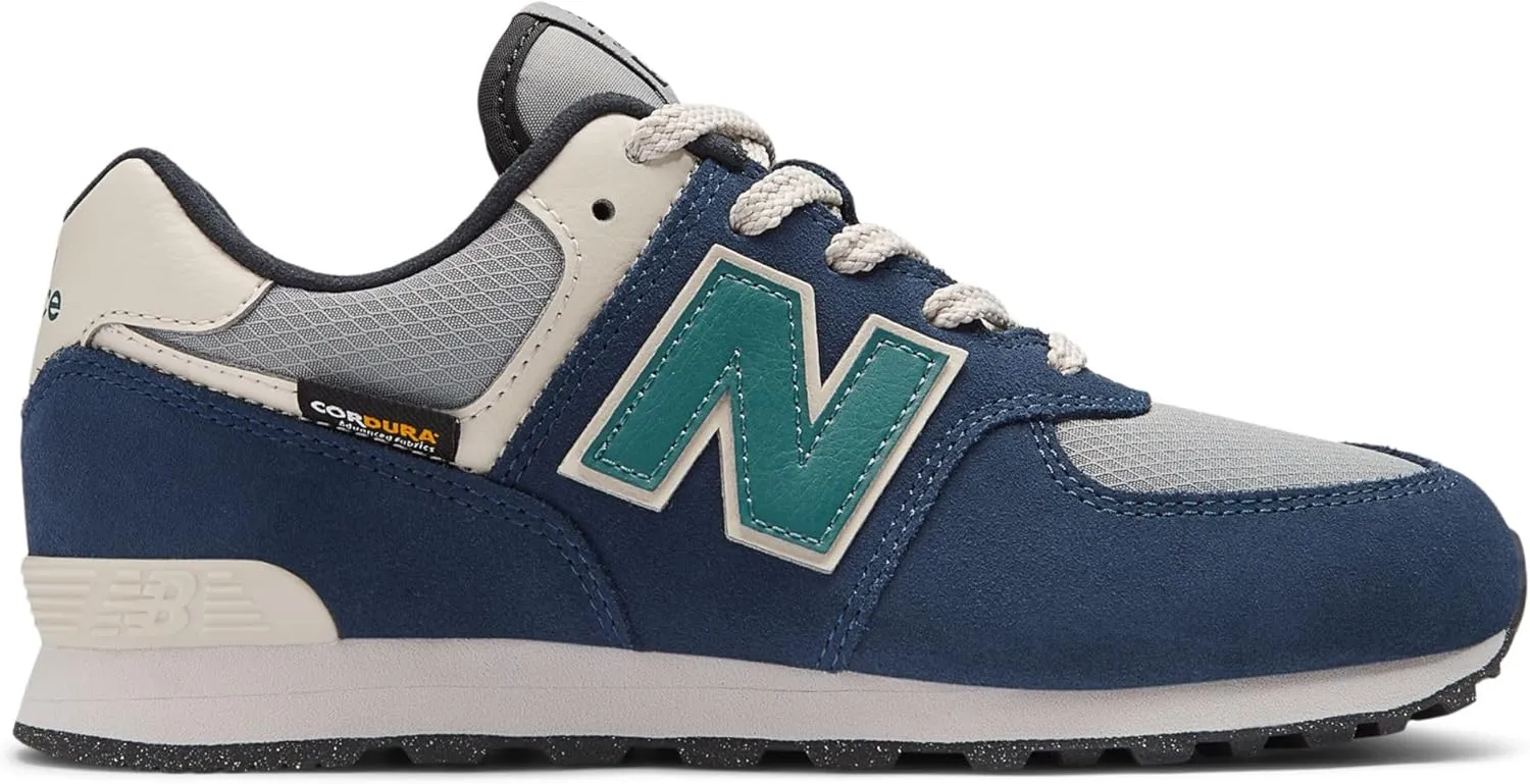 New Balance Kids 574 V1 70s Racing Lace-up Sneaker, Nb Navy/Slate Gray, 7 US Unisex Big
