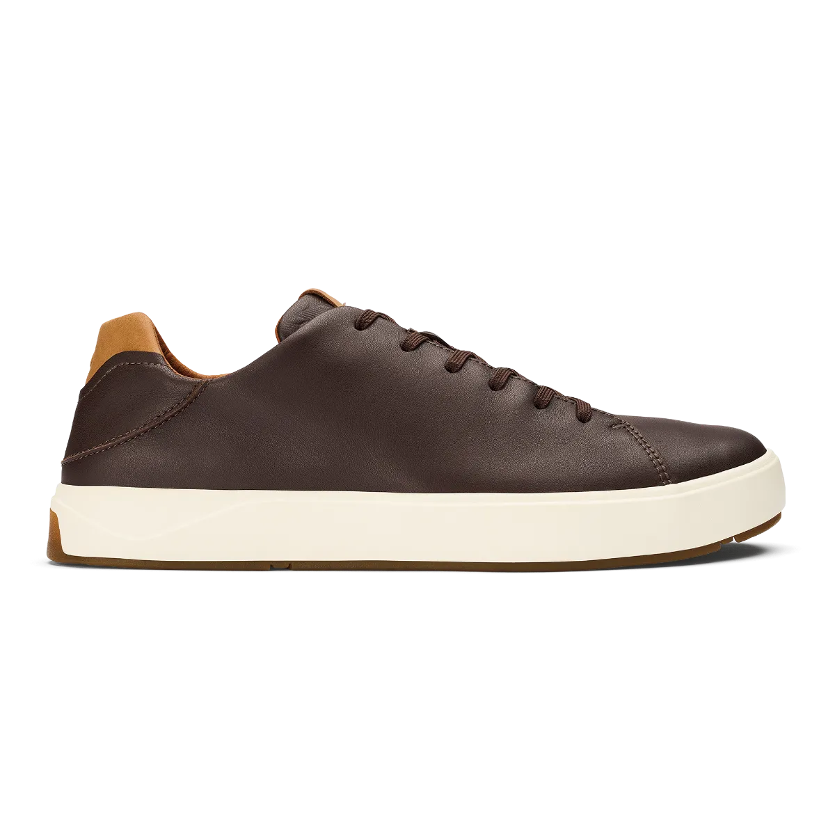 Olukai Dark Java Lae'ahi Li'Ili Men's Waterproof Leather Sneakers 10455-4848
